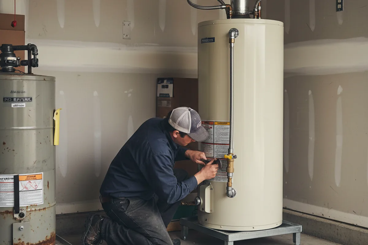Water heater and shutoff valve replacement in Brownsville